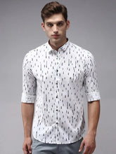 Men White Printed Casual Shirt-OMANPRINT-1566-White
